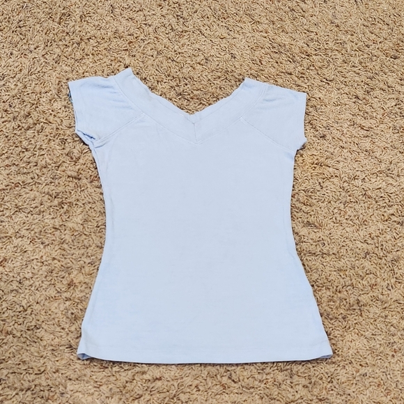 BDG Urban Outfitters Shannen v-neck ribbed top Medium (S/M) NWOT light blue - Picture 4 of 11